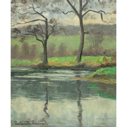 Les deux arbres au bord de la rivière dans la forêt de Lyons